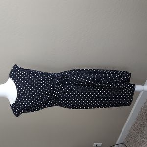 Connected Navy Blue White  Dotted Dress. Size 12. Well fitted.